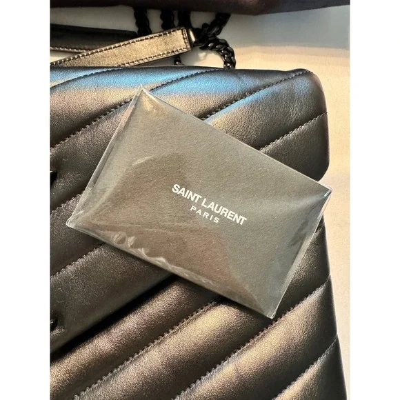 Saint Laurent Loulou Medium Bag Black Quilted Leather YSL 574946 DV728 1000 - Picture 3 of 16